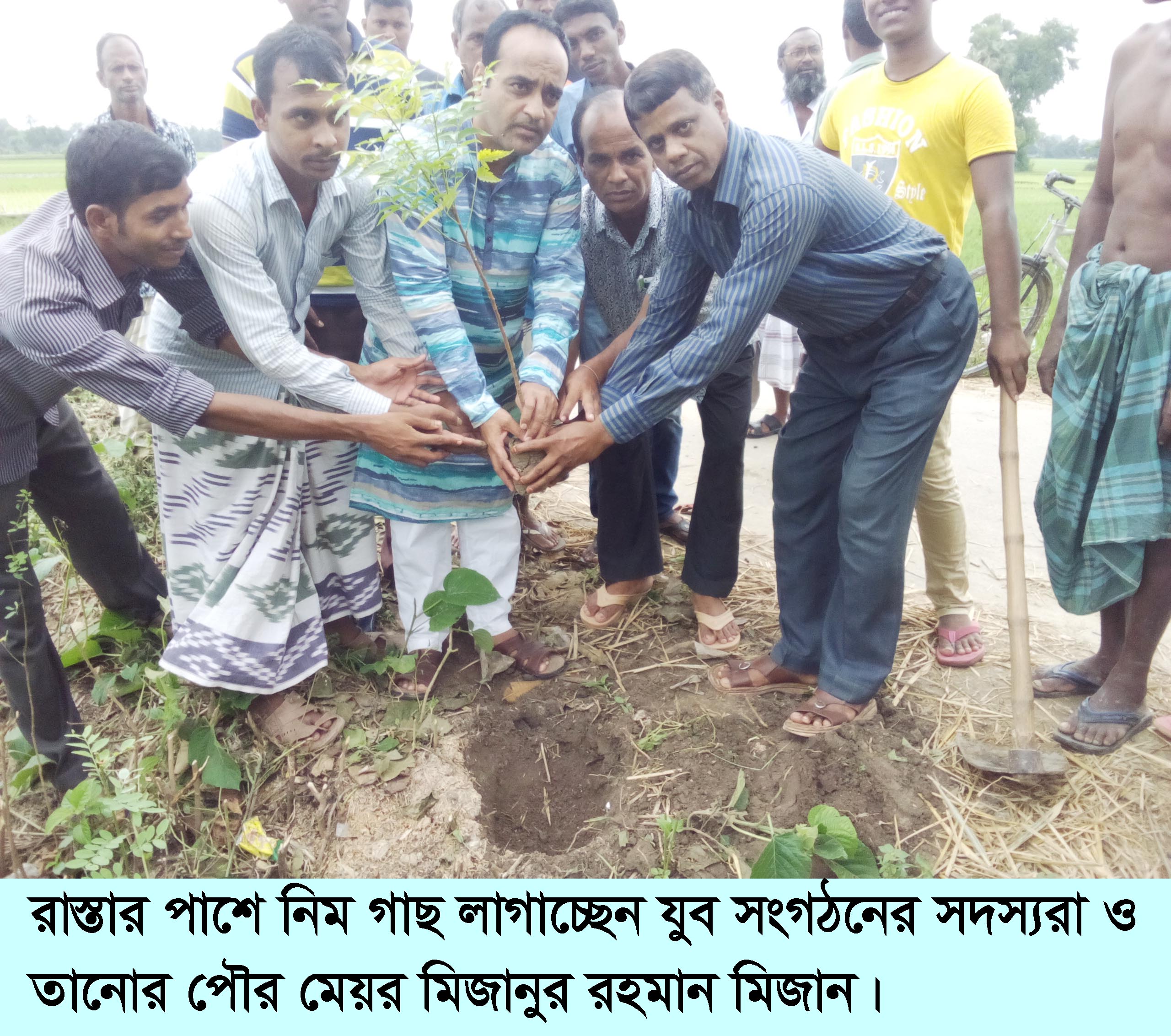 নিজ উদ্যোগে দুই কিলোমিটার রাস্তায় বৃক্ষ রোপণ করলেন তরুণরা