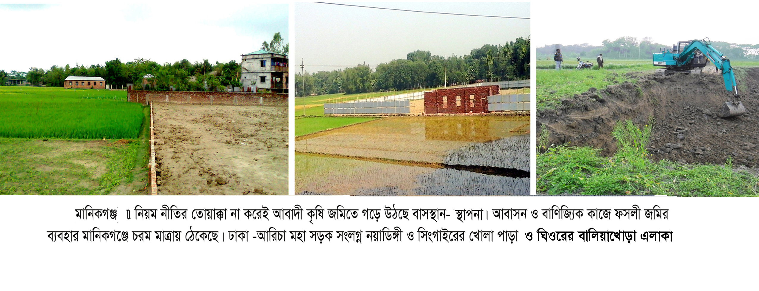 মানিকগঞ্জে আশংকাজনক হারে হ্রাস পাচ্ছে কৃষিজমি