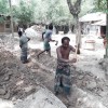 তানোরে স্বেচ্ছাশ্রমে গ্রামবাসীর ড্রেন নির্মাণ